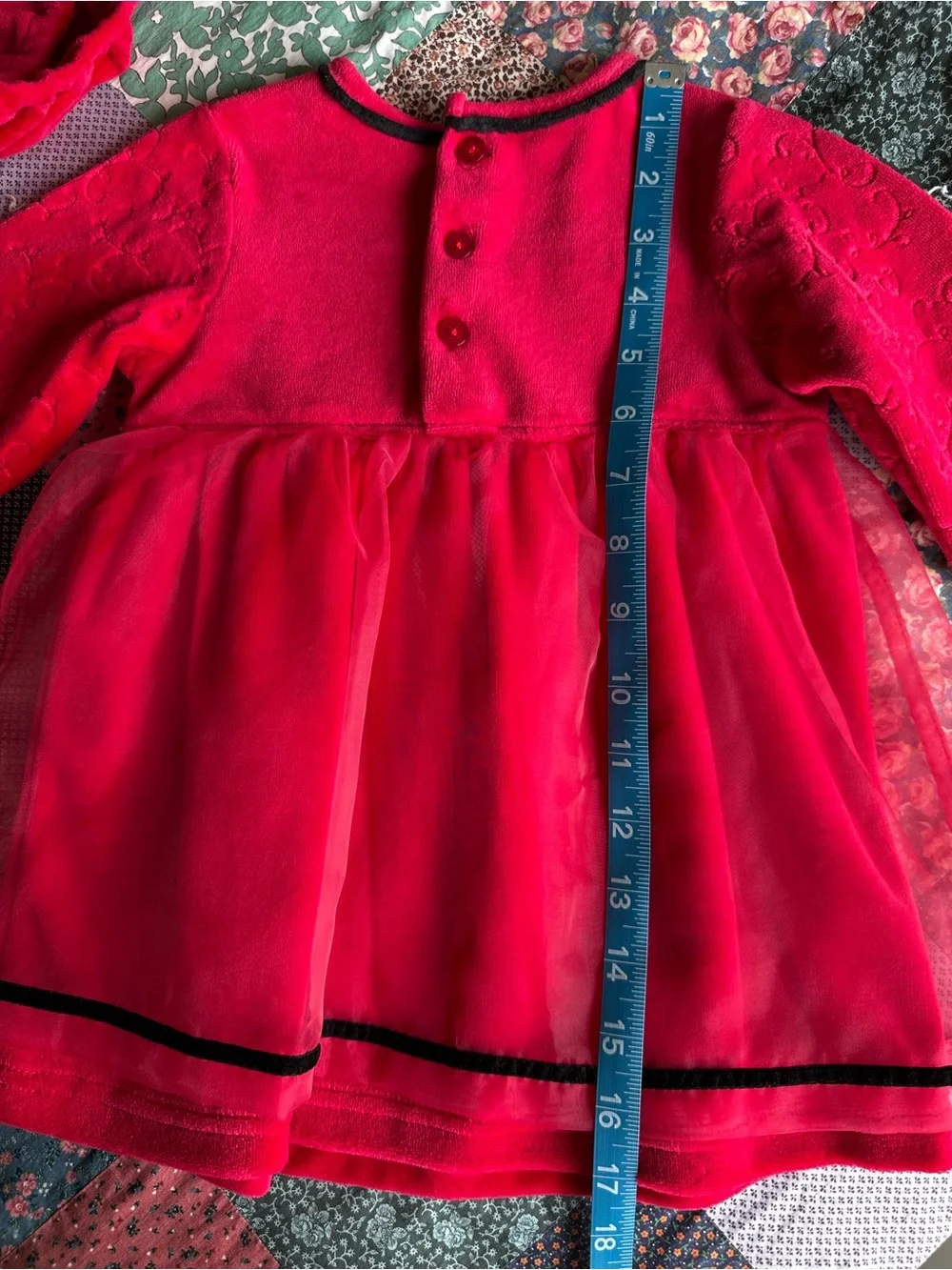 Little Me 18M 18 Months Red Christmas Holiday Dress with Bloomers